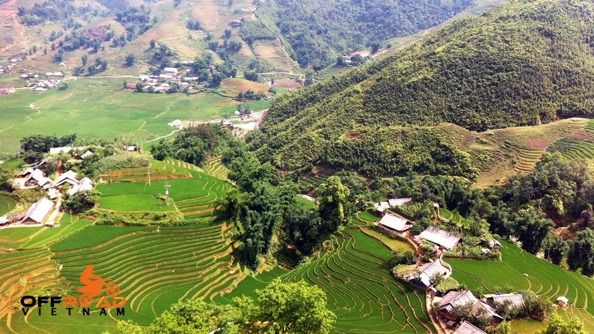Vietnam Motorcycle Motorbike Tours - North-West Ride: Northwest loop, North-West Ride through terraced rice fields.
